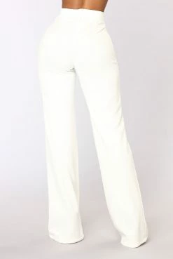 Fashion Nova Victoria High Waisted Dress Pants - White