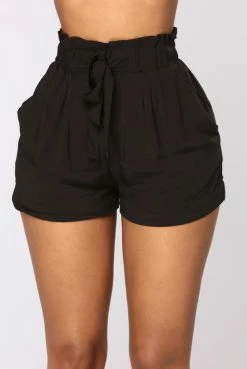 Fashion Nova Rosie Tie Waist Shorts - Black