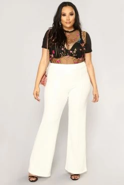 Fashion Nova Victoria High Waisted Dress Pants - White