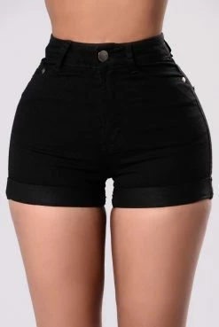 Fashion Nova Madelyn Denim Shorts - Black