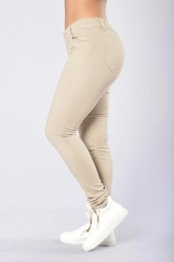 Fashion Nova Skinny Uniform Pants - Khaki