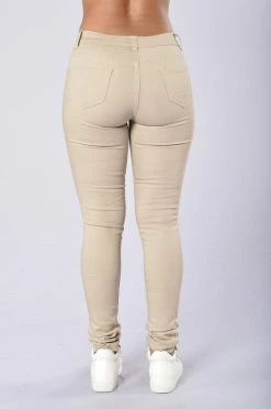 Fashion Nova Skinny Uniform Pants - Khaki