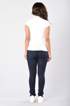 Fashion Nova Skinny Uniform Pants - Navy