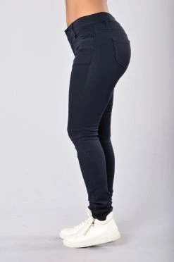 Fashion Nova Skinny Uniform Pants - Navy
