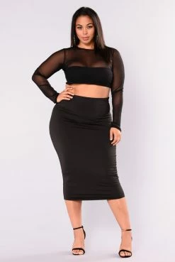 Fashion Nova Olive Oil II Skirt - Black