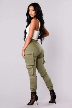 Fashion Nova Kalley Cargo Pants - Olive