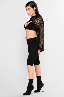 Fashion Nova Shorts Classic Seamless Biker Short - Black