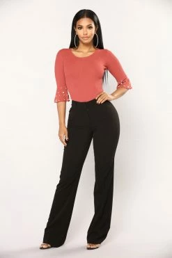 Fashion Nova Tasha Dressy High Rise Pants - Black