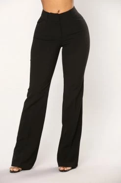 Fashion Nova Tasha Dressy High Rise Pants - Black