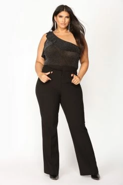 Fashion Nova Tasha Dressy High Rise Pants - Black