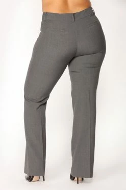 Fashion Nova Tasha Dressy High Rise Pants - Charcoal
