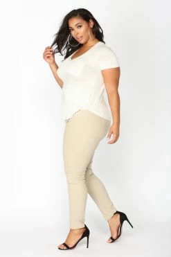 Fashion Nova Skinny Uniform Pants - Khaki