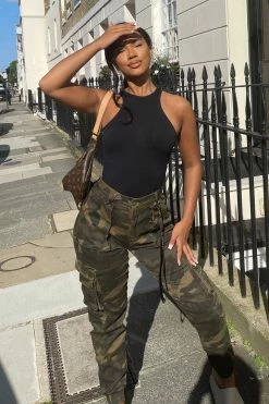 Fashion Nova Pants Good Vibes Cargo Jogger - Camouflage