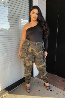 Fashion Nova Pants Good Vibes Cargo Jogger - Camouflage