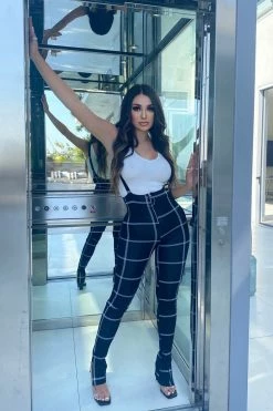 Fashion Nova Pants Jump In The Ring II Jumpsuit - Black/White