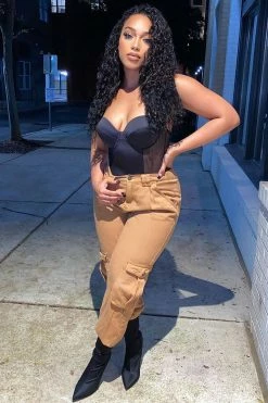 Fashion Nova Kalley Cargo Pants - Tan