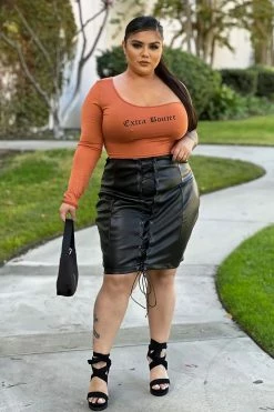 Fashion Nova Skirts & Skorts Lace You Up Mini Skirt - Black