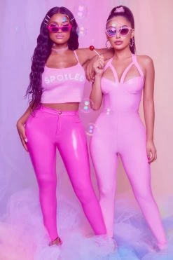 Fashion Nova Late Night Texts Vinyl Pants - Pink