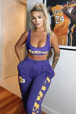 Fashion Nova NBA On The Rebound Lakers Sweatpants - Purple