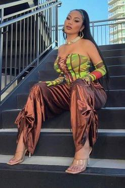 Fashion Nova Pants Never Regular Cargo Pant - Chocolate