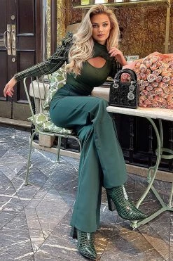 Fashion Nova Pants Office Crush Wide Leg Pant 35 - Emerald