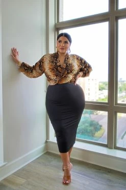 Fashion Nova Olive Oil II Skirt - Black