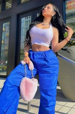 Fashion Nova Public Affair Parachute Pant - Royal