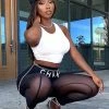 Fashion Nova Show Some Leg Mesh Leggings - Black