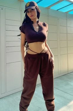 Fashion Nova Stole Your Boyfriend's Oversized Jogger - Chocolate