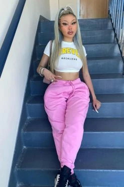 Fashion Nova Sweatpants Stole Your Boyfriend's Oversized Jogger - Pink