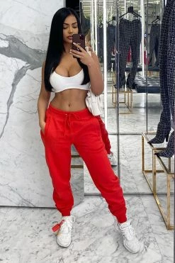 Fashion Nova Sweatpants Stole Your Boyfriend's Oversized Jogger - Red