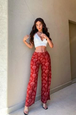 Fashion Nova Tied To A Shallow Heart Pants - Astara Spice