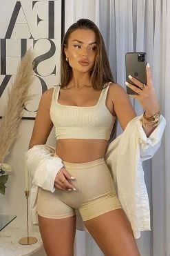 Fashion Nova Uncomplicated Seamless Shorts - Nude