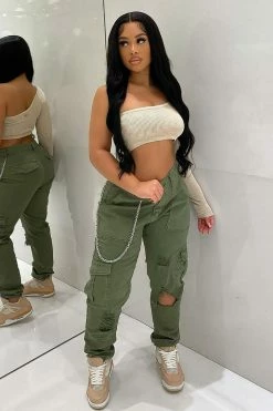 Fashion Nova Yes Ma'am Cargo Joggers - Olive